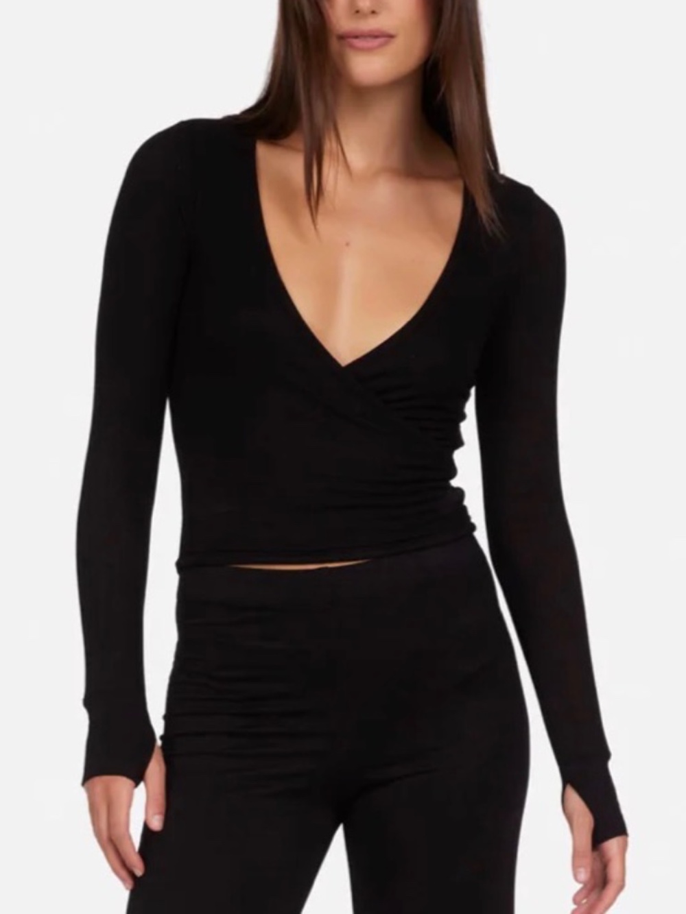 💐NWT💐 Michael Lauren Women’s Front Wrap Top Black - size XS